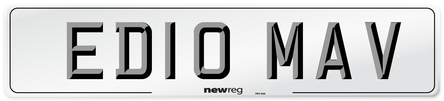 ED10 MAV Number Plate from New Reg